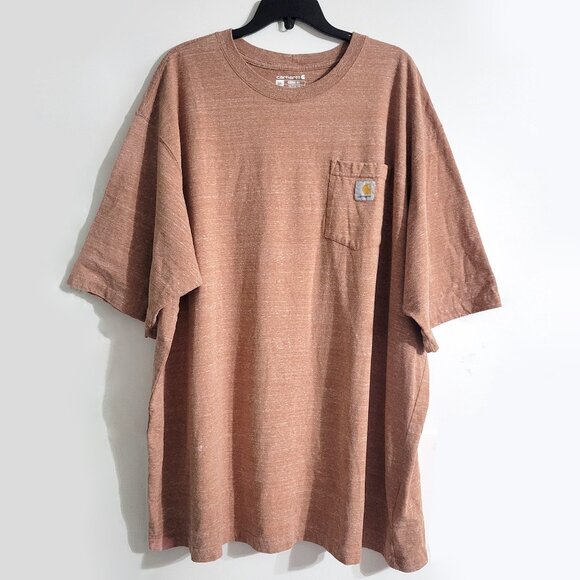 Carhartt Other - Carhartt Mens Orange Loose Fit Heavyweight Work T-Shirt Size 3XL Front Pocket